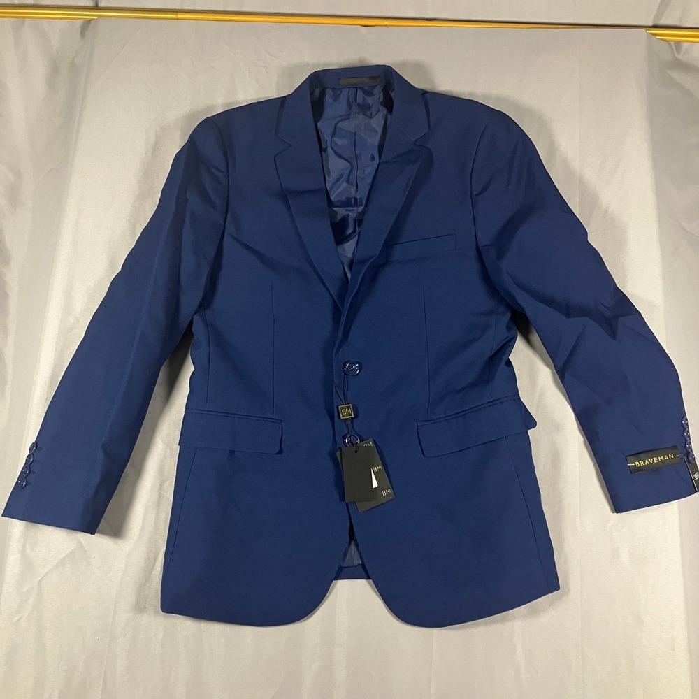 BRAVEMAN Men's‎ Blue Size 36R Classic Fit Suit Jacket Blazer PR02 Suit Separate